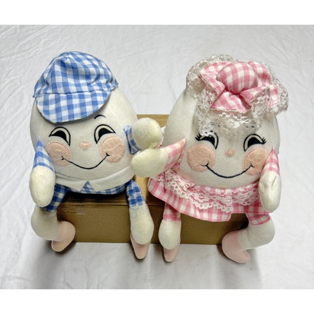 Vtg Humpty Dumpty Plush Musical Handcrafted Kiddie Kingdom California Stuffed